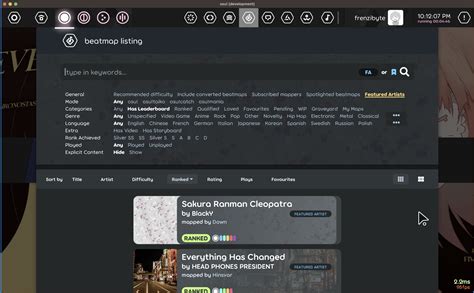beatmap listing|beatmap listing filter.